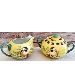 Lenox Winter Greetings Everyday Sugar Bowl And Creamer Christmas Decor